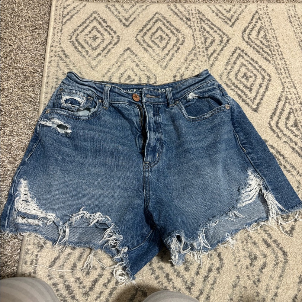American Eagle Outfitters Distressed Blue Jean Shorts